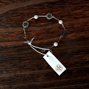 NWT Tory Burch Silver-tone with Pearl Bracelet